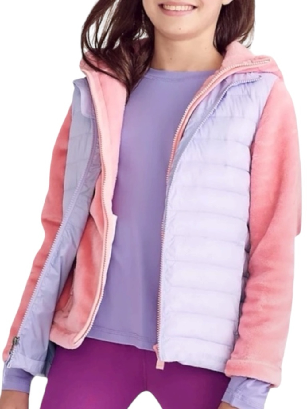 EDDIE BAUER 80% Down Big Girl Lavender Puffer Vest Size XL (16) NWT